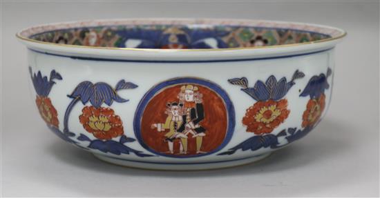 A Japanese Imari Black Ship bowl, 19th century diameter 25cm